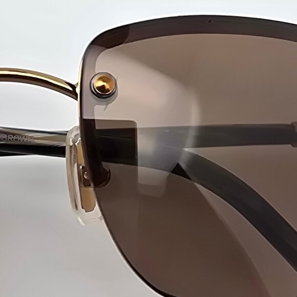 Coach Bleecker S322 Brown Gold Frame Brown Gradient Lens Semi Rimless Sunglasses main image 4